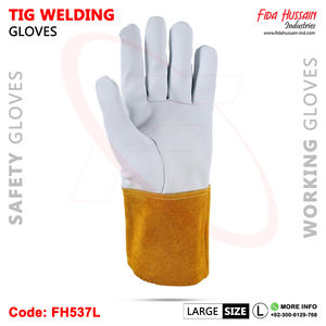 Men's TIG Welding Gloves 12 Centimeter Goatskin Leather Straight <b>Thumb</b> Cowhide Split <b>Cuff</b> Leather Welding Leather Gloves - Product Image 4