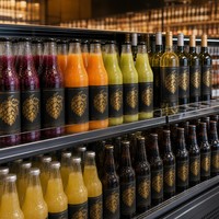 Étiquettes personnalisées pour bouteilles de bière noir mat, autocollants pour boissons avec dorure à chaud, découpés, étanches et adhésifs