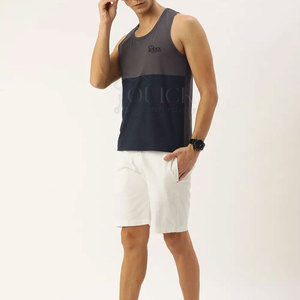 2023 camisetas sin mangas informales para gimnasio para hombres, superventas en línea, diseño de logotipo personalizado y opciones de tamaño, tejido transpirable de punto - Product Image 4