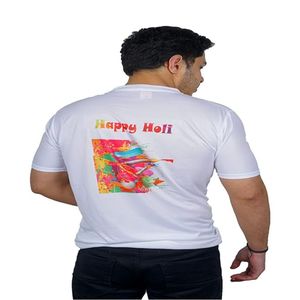 Camisa de punto de manga corta con estampado digital 3D de solapa y cremallera suelta de algodón de moda de primavera y verano para hombres - Product Image 3