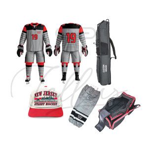Maillots et shorts de hockey sur glace pour équipe, unisexe, haute qualité, design personnalisé, 100% polyester, respirant, séchage rapide, uniforme en solde - Product Image 6