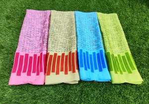 ผ้าแพรย่นสีสดใสผ้านิ่มพิมพ์ลายส่าหรีกับเสื้องานแต่งงานไร้น้ำหนักสไตล์โมเดิร์น - Product Image 5