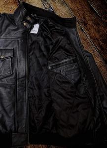 Men's <b>Winter</b> <b>Leather</b> <b>Jacket</b> with Custom Logo Stand Collar Waterproof & Breathable Professionally Designed Cow Skin <b>Leather</b> - Product Image 5