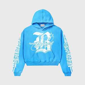 เสื้อฮู้ดสวมหัวผ้าเฟรนช์เทอร์รี่สำหรับผู้ชายผ้าคอตตอนแบบ100% พิมพ์ลายพิมพ์พัฟสำหรับฤดูหนาว - Product Image 4