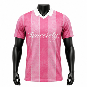Maillot de football rose personnalisé pour hommes, respirant, séchage rapide, uniforme d'équipe de football par sublimation, OEM ODM, vente en gros - Product Image 1