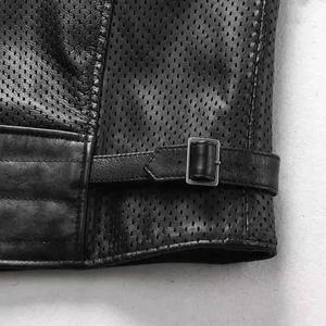 Chaleco de Cuero de Motocicleta Personalizado para Hombre de Cuero Genuino de Grado Chaleco de Moto Chaleco de Cuero de Motorista - Product Image 4