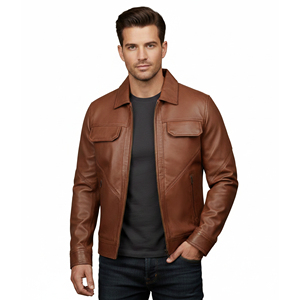 Conception et logo personnalisés, sweat à capuche en cuir véritable de qualité supérieure pour homme, veste à coupe moderne, uni, vintage, délavé, bomber, motard, course - Product Image 1