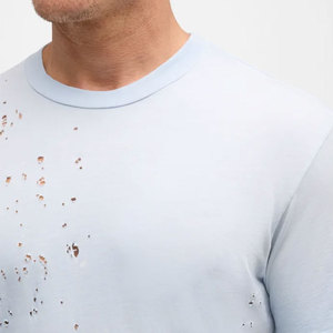 Camiseta Informal Desgastada de Fábrica, Nueva Camiseta de Alta Calidad al por Mayor para Hombre, Camiseta de Manga Corta Desgastada - Product Image 6