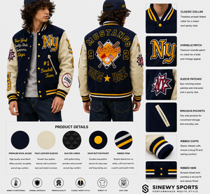 Vestes de baseball universitaires en denim 100% coton, violettes, broderie personnalisée, hiver, pour hommes, imperméables et respirantes - Product Image 1