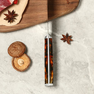 Juego de cuchillos de cocina profesionales personalizados de Damasco, 67 capas, con mango de resina acrílica - Product Image 5