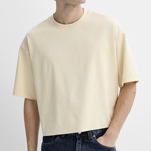 เสื้อยืดผู้ชาย 220 กรัม ผ้าคอตตอน 100% สไตล์สตรีทแวร์ โลโก้สั่งทำด้านหน้า คอกลม ทรงครอป ปกติ ไม่ยับ ระบายอากาศได้ดี - Product Image 4