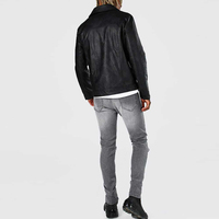 Jaket Kulit Asli Unisex Trendy Desain Kustom Depan Kerah Mandarin Buatan Pabrik Harga Terjangkau Formal Musim Dingin High Street