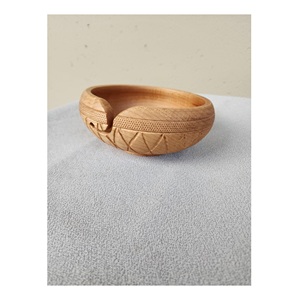 Natural Brown wooden yarn holder handmade lightweight elegant design yarn bowl <b>portable</b> <b>table</b> decoration wooden yarn organizer - Product Image 1