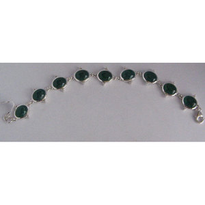 Pulsera de tenis de ónix verde natural para mujer en plata de ley 925 de Shah Gems, accesorio de moda - Product Image 1