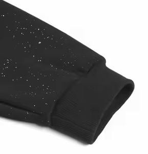 Sudadera con Capucha Unisex de Invierno, Corte Regular, Felpa, Estilo Urbano, Técnica Puff, Brillante, con Purpurina, Alta Calidad, Lisa Teñida - Product Image 6