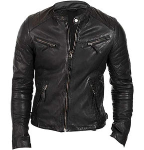 Veste à fermeture éclair à col montant de meilleure qualité pour hommes, cuir à capuche personnalisable de toutes les couleurs en tissu à l'état neuf - Product Image 4