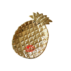 Plato de Hojas de Aluminio Chapado en Oro con Diseño de Piña, para Bodas y Fiestas, Decorativo, Pedido Mínimo - Product Image 1