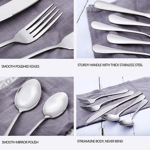 Argenterie de haute qualité et bon marché en argent miroir pour restaurant, hôtel, couverts en acier inoxydable, ensembles de couverts de mariage - Product Image 6