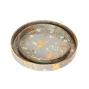 Bandeja para servir cuadrada recubierta de esmalte de madera multicolor diseñada a mano, juego de utensilios de cocina dorados ecológicos, bandeja multiusos - Product Image 2