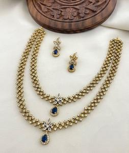 Elegante lujo Moissanite Esmeralda Polki conjunto de collar de doble capa Para Boda y Kundan joyería de moda nupcial - Product Image 4