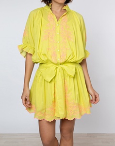 Robe chemise 2026 en jersey 100 % coton, coupe trapèze, col en V, longueur mi-mollet, taille naturelle, détail boutonné, grande taille - Product Image 2