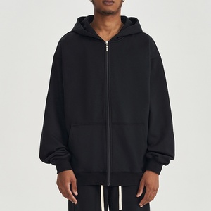 Fabricant Logo personnalisé Poids lourd 450 Gsm French Terry Sweats à capuche zippés Sweats à capuche surdimensionnés pour hommes - Product Image 1