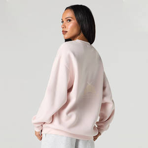 Sweat à capuche surdimensionné en molleton 100% coton pour femme, avec logo personnalisé en relief 3D, vente en gros - Product Image 2