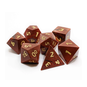 Dés en pierre de haute qualité, jaspe rouge, cristal naturel, pierres précieuses de guérison reiki, pierres gravées, ensemble de dés personnalisés, cristal viking - Product Image 3