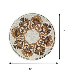 Handcrafted Round <b>Beaded</b> <b>Placemats</b> for Dining Table Wedding Christmas Decoration Family Gathering Parties - Product Image 3