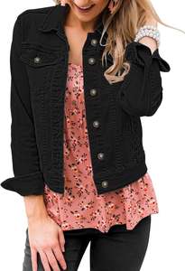 OEM Veste en jean vintage pour homme à col montant Vêtements d'extérieur décontractés d'hiver boutonnés - Product Image 5