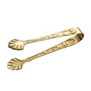 Elegant Ergonomic Luxury Brass Buffet <b>Tongs</b> for Serving Salad Bread Cake for Weddings Hotel Catering Made of Durable <b>Metal</b> - Product Image 2