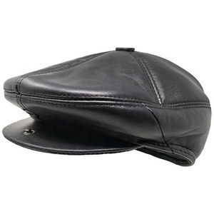 2026 High Quality <b>Men</b> Genuine Leather <b>Hats</b> Ear Covering Casual New Fashion Newsboy Leather Caps With Customized logo OEM - Product Image 5