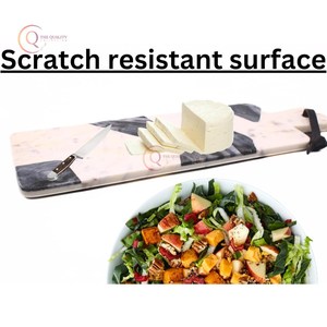 Utensilios de cocina de estilo clásico Tablero de carnicero de mármol Blanco Color personalizado Bloque de cortar Mango cómodo Suministro de cocina moderno - Product Image 4