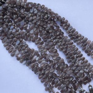 6mm 8mm 10mm Naturel Brun Chocolat Pierre De Lune Pierres Poire Forme À Facettes Briolette Perles Bijoux Colliers Bracelets DIY En Ligne - Product Image 3