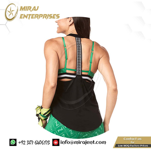 Débardeur d'entraînement en tissu tissé personnalisé pour femmes dos creux sans manches Gym Yoga Sport Style pour printemps Fitness danse Fitness - Product Image 3