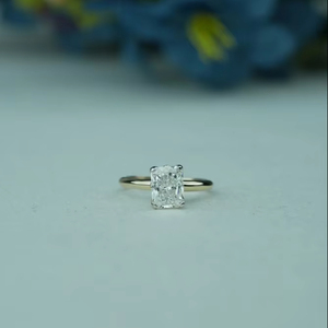 Anillo de Diamante Cultivado en Laboratorio Exclusivo para Mujer, Corte Radiante de 2.00 Quilates, Claridad VS1, Certificado IGI SGL, Oro, Oro Rosa, Plata - Product Image 1