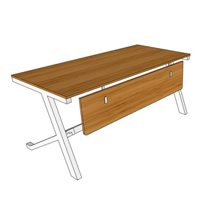 YBamboo BFYB007 160x80cm Simple Design Ergonomic <b>Computer</b> <b>Desk</b> Wooden Table with Adjustable Iron Legs for Hotel or Home Office - Product Image 6