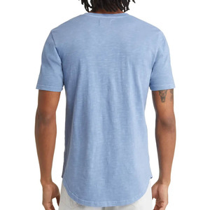 Venta al por mayor 100% algodón Camiseta de manga corta con cuello en V para hombres Opción de impresión personalizada - Product Image 3