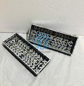 Bandeja Rectangular de Nácar, Bandeja de Servicio con Incrustaciones de Nácar de Primera Calidad para Regalos y Decoración del Hogar - Product Image 4