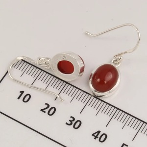 Women's Classic Carnelian Gemstone 925 <b>Solid</b> Sterling <b>Silver</b> Drop <b>Earrings</b> Fashionable Dangle Design for Weddings <b>Silver</b> Jewelry - Product Image 3