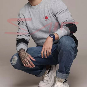 Sweat-shirt en molleton 100% coton pour homme, tendance classique, logo personnalisé, écologique, 330g, couleur unie, décontracté, manches longues - Product Image 4