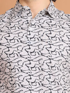 เสื้อยืดคอโปโลแขนยาวครึ่งแขนสีขาวพิมพ์ลายดิจิตอลผ้าฝ้าย100% ยืดได้สวมใส่สบายอเนกประสงค์ - Product Image 3