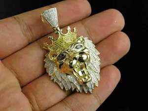 5Ct Argent 925 sur pendentif tête de lion rugissant fin avec cadeau effet 3D - Product Image 4