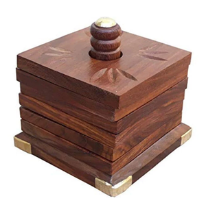 Sous-verres en bois carrés abstraits, sous-verres de boisson de qualité supérieure décor en bois naturel coffret cadeau parfait disponible au prix de gros - Product Image 5