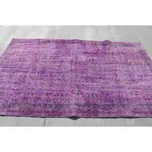 Alfombra Turca Vintage de 5.4x5.3 pies (164x161 cm), Alfombra Floral Morada - Product Image 3