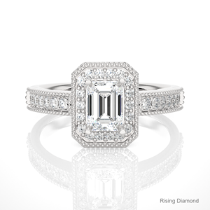 Bague de fiançailles en diamant CVD de taille émeraude de 1.0 ct en or jaune, cadeau d'anniversaire pour elle - Product Image 5