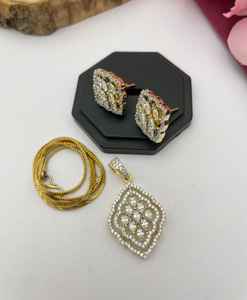 จี้ CZ พร้อมโซ่สำหรับผู้หญิงชุดสร้อยคอที่มีดีไซน์แตกต่างกันเหมาะสำหรับงานปาร์ตี้สวมใส่แบบชาติพันธุ์และแบบตะวันตก - Product Image 4