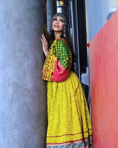 Exquisite Afghan Women Premium Embellished Traditional Chiffon <b>Long</b> Wardrobe Piece Artistic Embroidery for Cultural Programs - Product Image 4