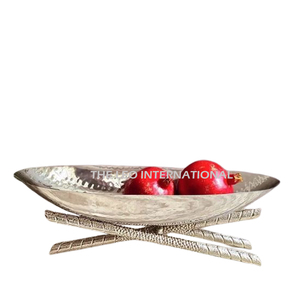 Cuenco decorativo de material de resina de aluminio con Base plateada para servir comida, fruta, cuenco clásico exclusivo - Product Image 5