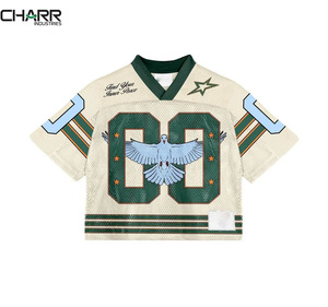 Maillot de sport vintage surdimensionné unisexe personnalisé, style rétro américain, maille respirante, manches courtes, maillot de football - Product Image 5